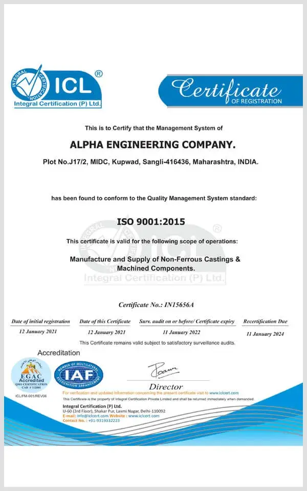 ISO-9001 2015 Certificate